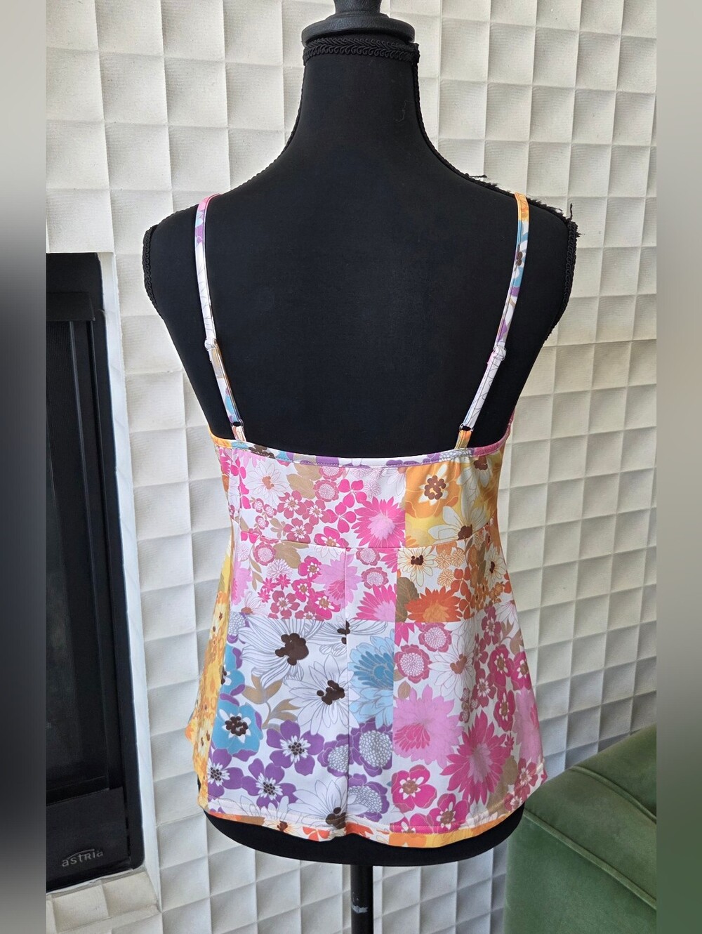 Johnny Was Becky Silk Chiffon Peasant Top Patchwork Floral Tassel Ties Small - Picture 9 of 12